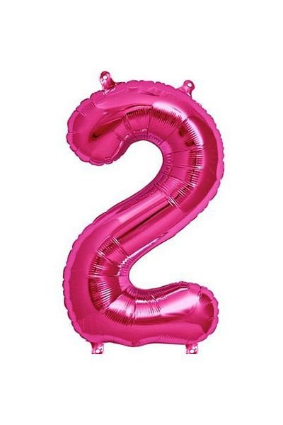 parti sürprizi Pink 2 Numbers Foil Balloon 40 cm 1 Piece