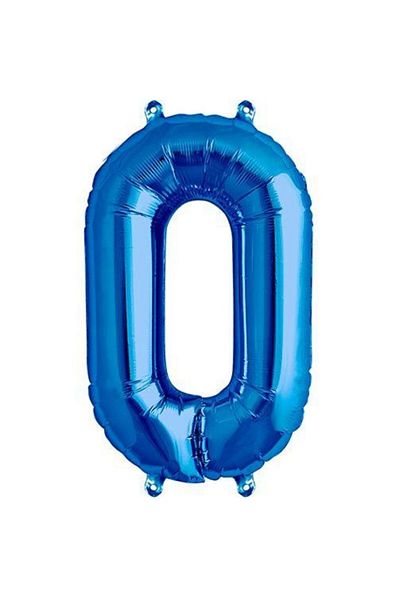 parti sürprizi Blue 0 Numeral Foil Balloon 40 cm 1 Piece