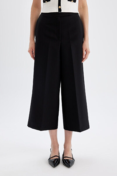 DeFacto Women's Black Canvas Trousers - C2052Ax/Bk81