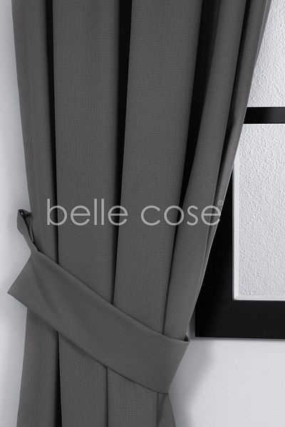 Belle Cose Bohemian Living Room Home - Rustic Linen Look Ring, Eyelet Background Curtain, Gray