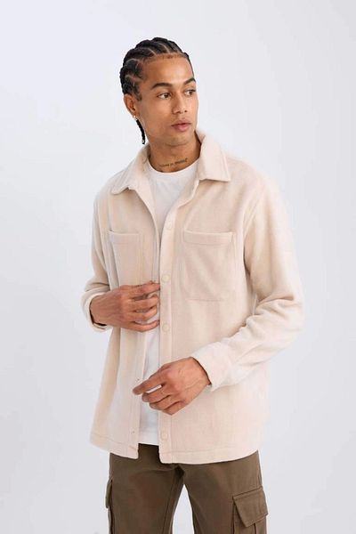 DeFacto Men's Long Sleeve Stone Color Shirt - A4782Ax
