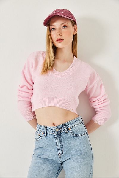 Bianco Lucci Women's Crop Knitwear Sweater 20246925