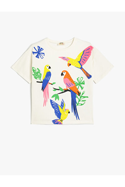 Koton Tricou papagal cu mânecă scurtă din bumbac