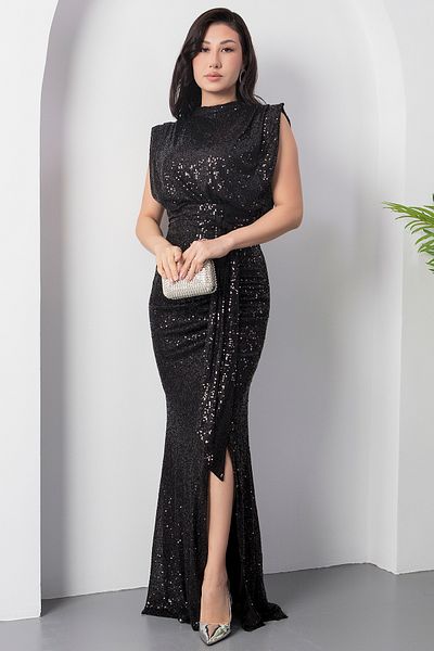 PULLIMM Rochie cu paiete cu guler cu fante 39941