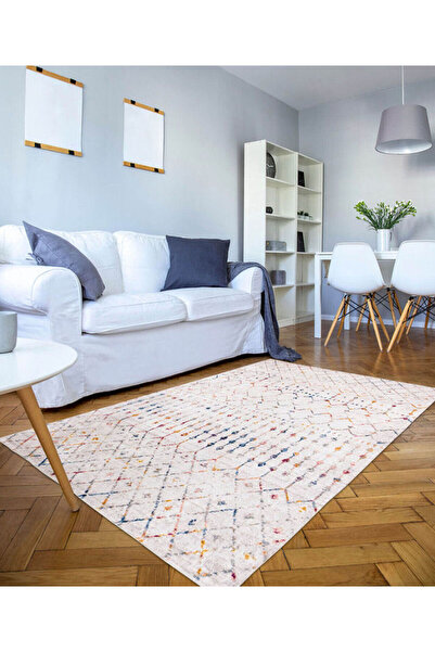 Ecosıa Modern Şönil Renkli Desen Dokuma Taban Dekoratif Halı Kilim Yolluk Dij...