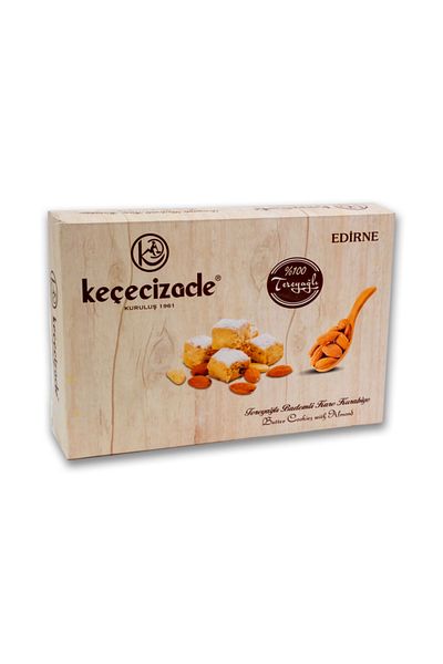 KEÇECİZADE Keçecizade Butter Square Cookies - Low Sugar, Extra Almond, Magnet 250 Gr