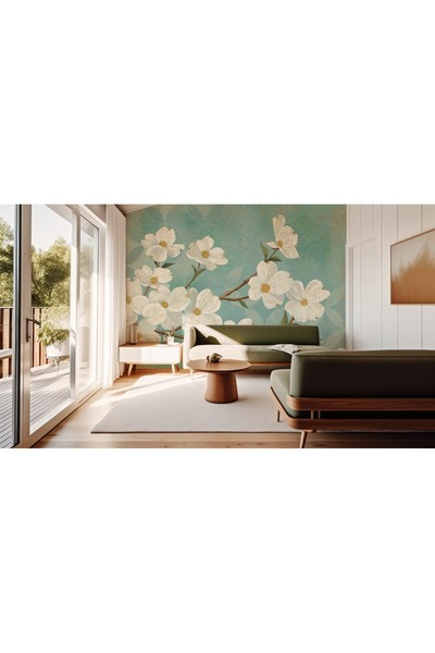 MORDENTE HOME YAĞLI BOYA ÇİÇEK DESENLİ 3D DUVAR KAĞIDI (İSTENİLEN ÖLÇÜDE ÜRET...
