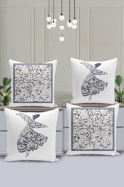 Filamente Set de huse de pernă cu model special Ramadan din 4 piese - imprimate digital pe două fețe