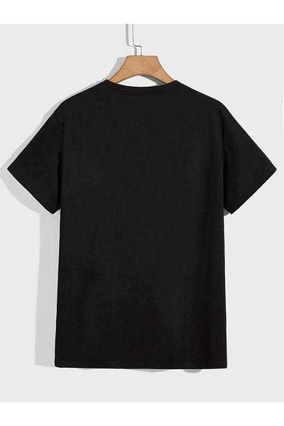 Pisa Art Μπλουζάκι Nasa Robot Bear Crew Neck Oversize - Μαύρο κοντομάνικο σχέδιο με στάμπα άνετο και χαλαρό
