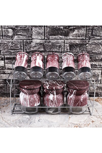 NİLÜFER HOME 8'li Metal Standlı Baharat Takımı
