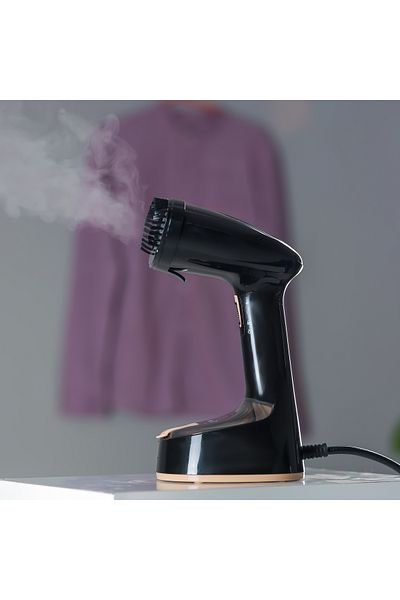 Geepas Handheld Garment Steamer-  1240-1470 W, 150 ML Capacity| Black and golden