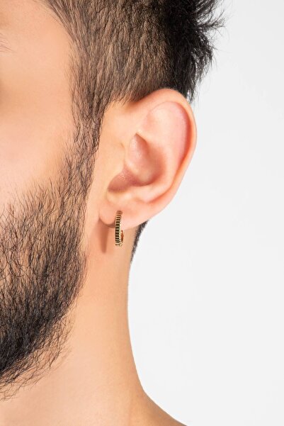 So CHIC... Minimal 18 Ayar Sarı Altın Kaplama Unisex Gümüş Halka Küpe