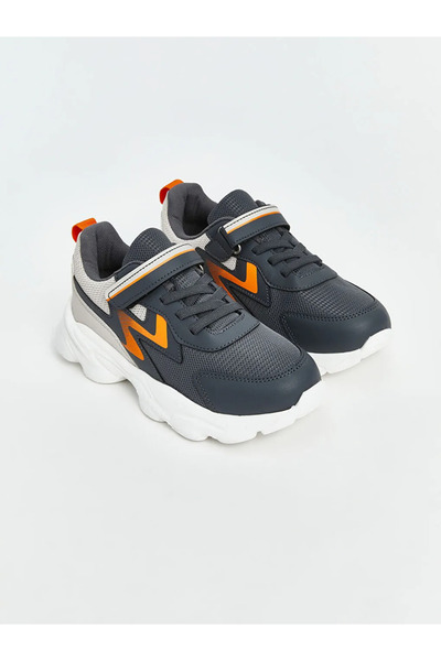 LC Waikiki Pantofi sport pentru băieți LCW STEPS Antracit cu șireturi și velcro