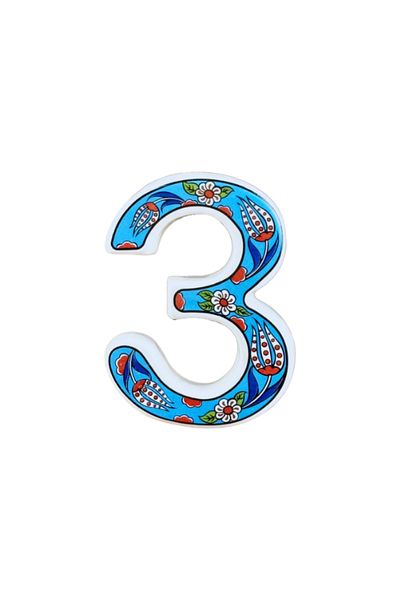DeepCraft Best Quality Deepcraft Ceramic Tulip Pattern Door Number Handmade Ceramic Door Number (Color Optional) 03