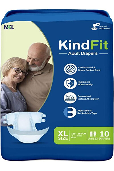 KindFit Open Tape Adult Diapers Size : XL - 10 Pieces|Pack of 1