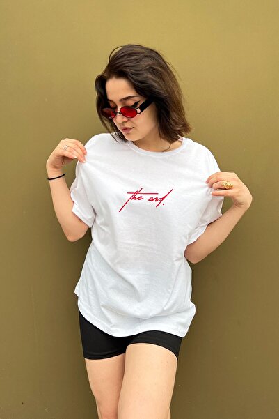 donamod Kraj Štampano Oversize kroj T-shirt Unisex