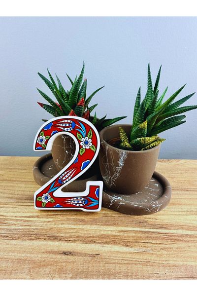 DeepCraft Best Quality Deepcraft Ceramic Tulip Pattern Door Number Handmade Ceramic Door Number (with Color Options)