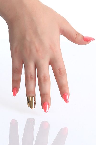 LABALABA Women's Lacquer Plated Blunt Nail Ring