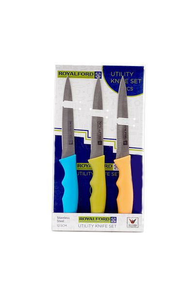 ROYALFORD RF5387 Stainless Steel Blade Utility Knife (3pcs)