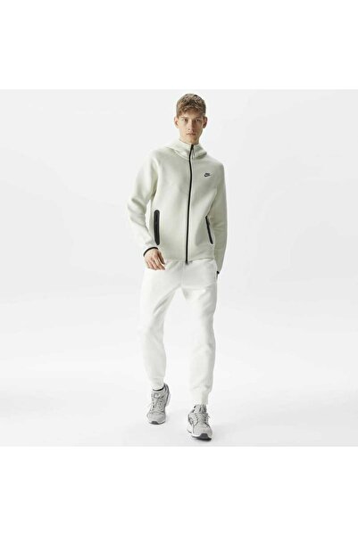Nike Tech Fleece Fz Hoodie. Kırık Beyaz Erkek Sweatshirt
