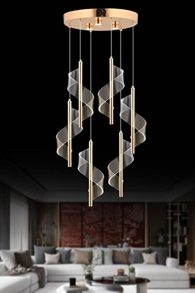 İstanbul Avize İstanbul Avize Mira 6'lı Gold Kumandalı 3 Renk Ledli Lüx Avize