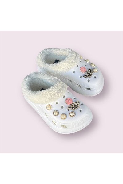 AkınalBella Girl's Woolen Slip-Resistant Sole Lightweight Home Outdoor Slippers