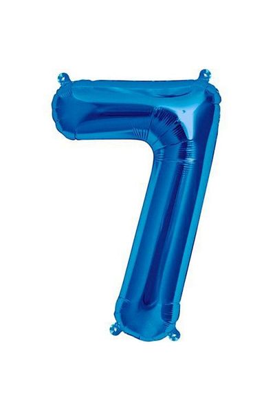 parti sürprizi Blue 7 Numbers Foil Balloon 40 cm 1 Piece