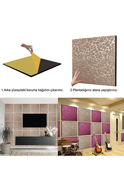 TİNK Bej EMBOS Keçe Ses Ve Isı Yalıtım Paneli 40x40 cm - 6 Adet/1 m²