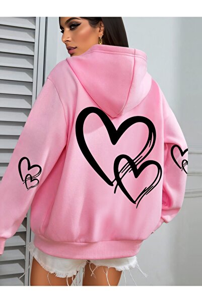 GALASHOP هودي نسائي بلس أسود وأبيض 100%