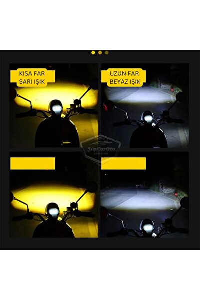 APEXİ Baykuş Sis Farı Çift Renk Sarı-Beyaz Araç Motosiklet Off Road Led 50W Metal Çalışma Lambası 1 Adet