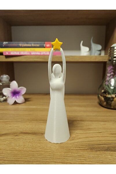 ALTINDAL Home Yıldız Tutan Melek Heykeli İskandinav Tarzı Biblo Figür Dekor D...