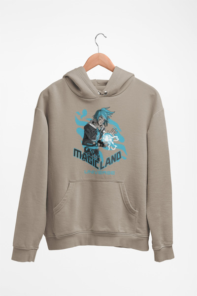 Tshirto Φούτερ με κουκούλα MAGICLAND με 3 κλωστές με ανοιχτόχρωμο μπλε/μπεζ/μαύρο φούτερ με κουκούλα