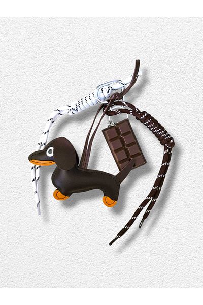 USL Çikanatal Bag Accessory Sausage Dog and Chocolate Figure