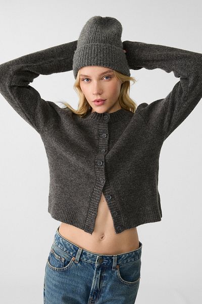 Stradivarius Button-up knit cardigan