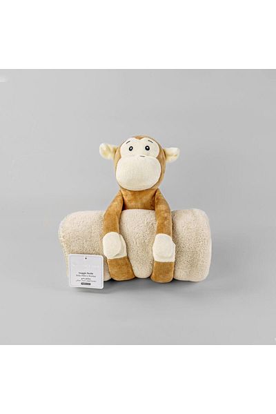 Bumble & Bird - Travel Blanket with Toy - Monkey