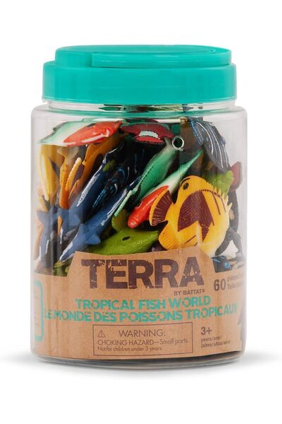 Terra By Battat حوض تيرا من شخصيات عالم الأسماك الاستوائية، 60 قطعة