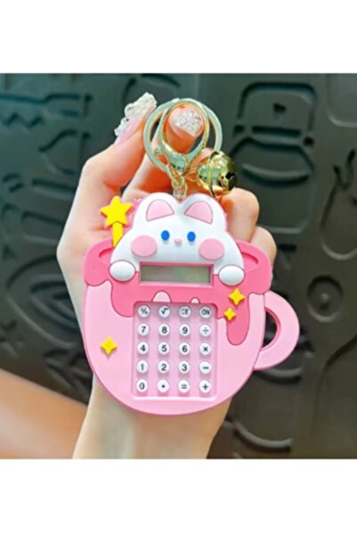 gaman 3 Adet Şirin Tavşan Figürlü Mini hesap Makinesi, Çocuk İçin Labirent Oyunlu Anahtarlık