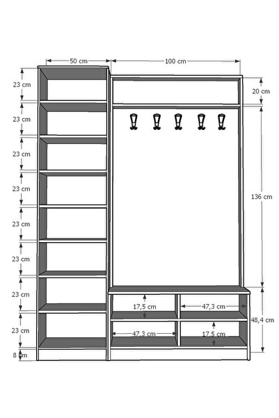 asratrend Vestiyer & Portmanto V-01 (150cm)