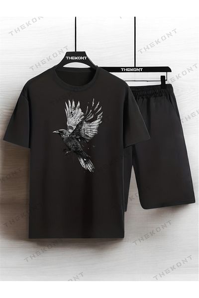 THEKONT Unisex Printed 08 Shorts and T-Shirt Set