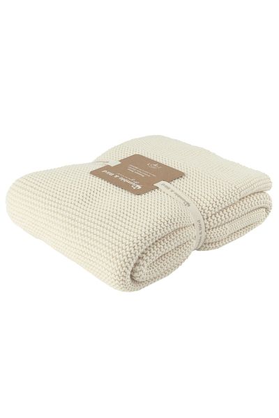 Bumble & Bird - Knitted Receiving Blanket - White