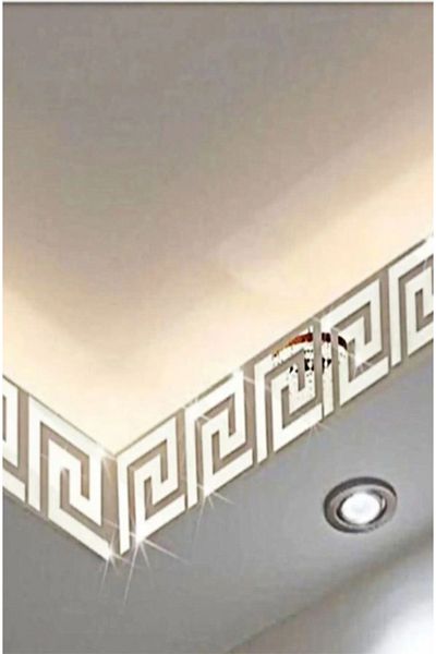 Numa Concept Labyrinth Border Mirror 30 Pieces Silver Plexi Each 9X9 cm Decorative Ornament