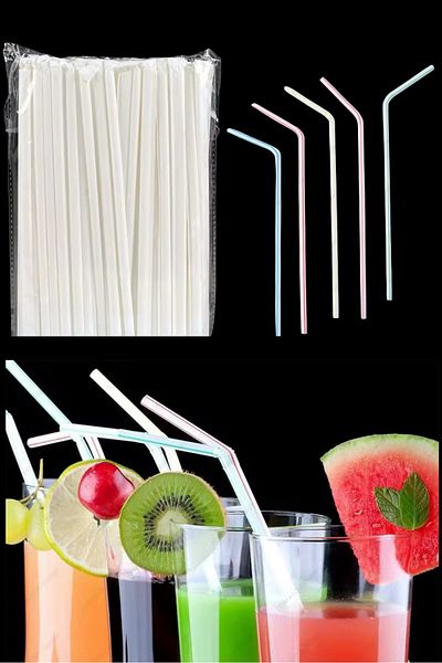 Özkan Ambalaj Temizlik 100 Pieces of Hygienic Straws Paper Straws Drink Straw