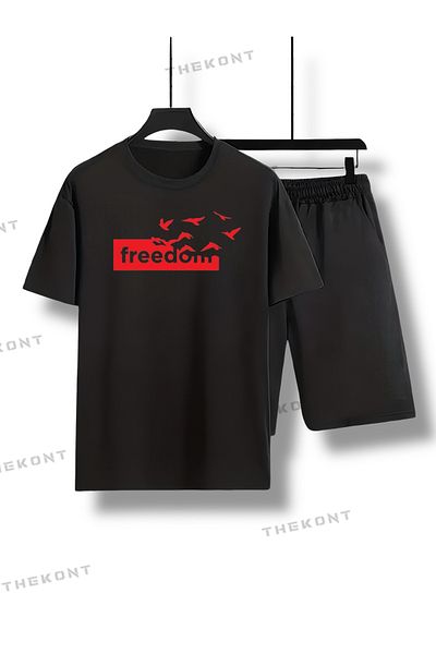 THEKONT Printed 011 Unisex Shorts-Tshirt Suit