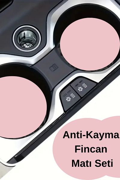 Arma House 2Pcs Black Leather Car Cup Pad - Universal Car Cup Pad with Non-Slip and Thermal Insulation