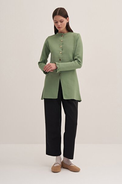 EBU Prive Green Long Knitwear Cardigan - Women's Premium Strelcilic Model