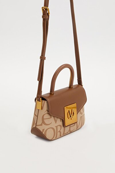 Levidor Taba Yazı Baskılı El Çantası