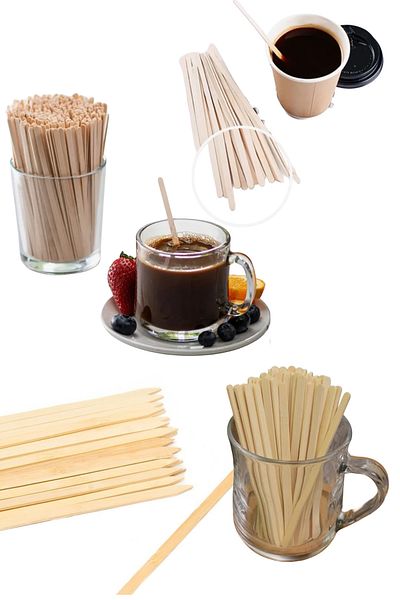 Özkan Ambalaj Temizlik 500 Pieces Wooden Teaspoon Stirring Stick Bamboo