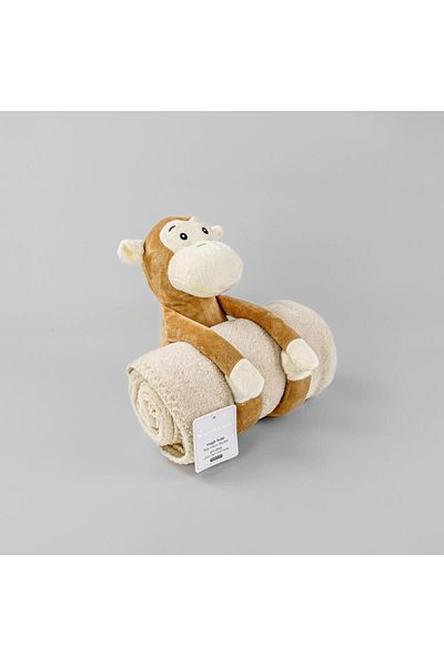 Bumble & Bird - Travel Blanket with Toy - Monkey