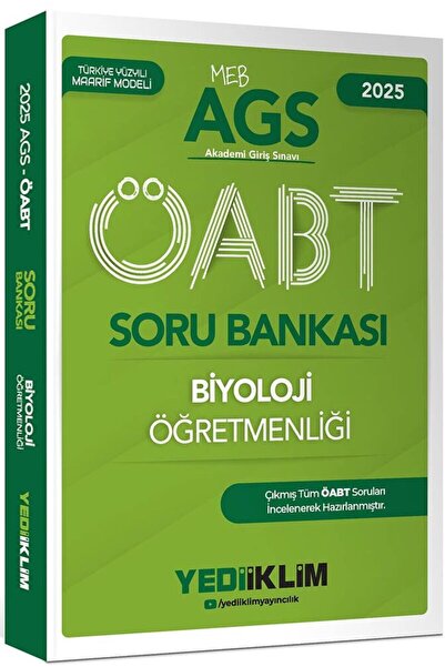 Yediiklim Yayınları 2025 MEB AGS ÖABT Biyoloji Öğretmenliği Soru Bankası