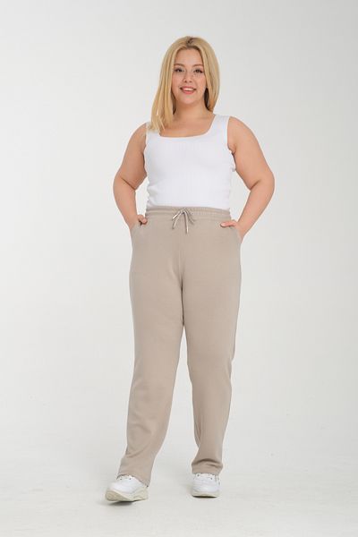 TAMPAP 322 Pantaloni de trening modal pentru femei, cu talie înaltă, cu buzunare drepte